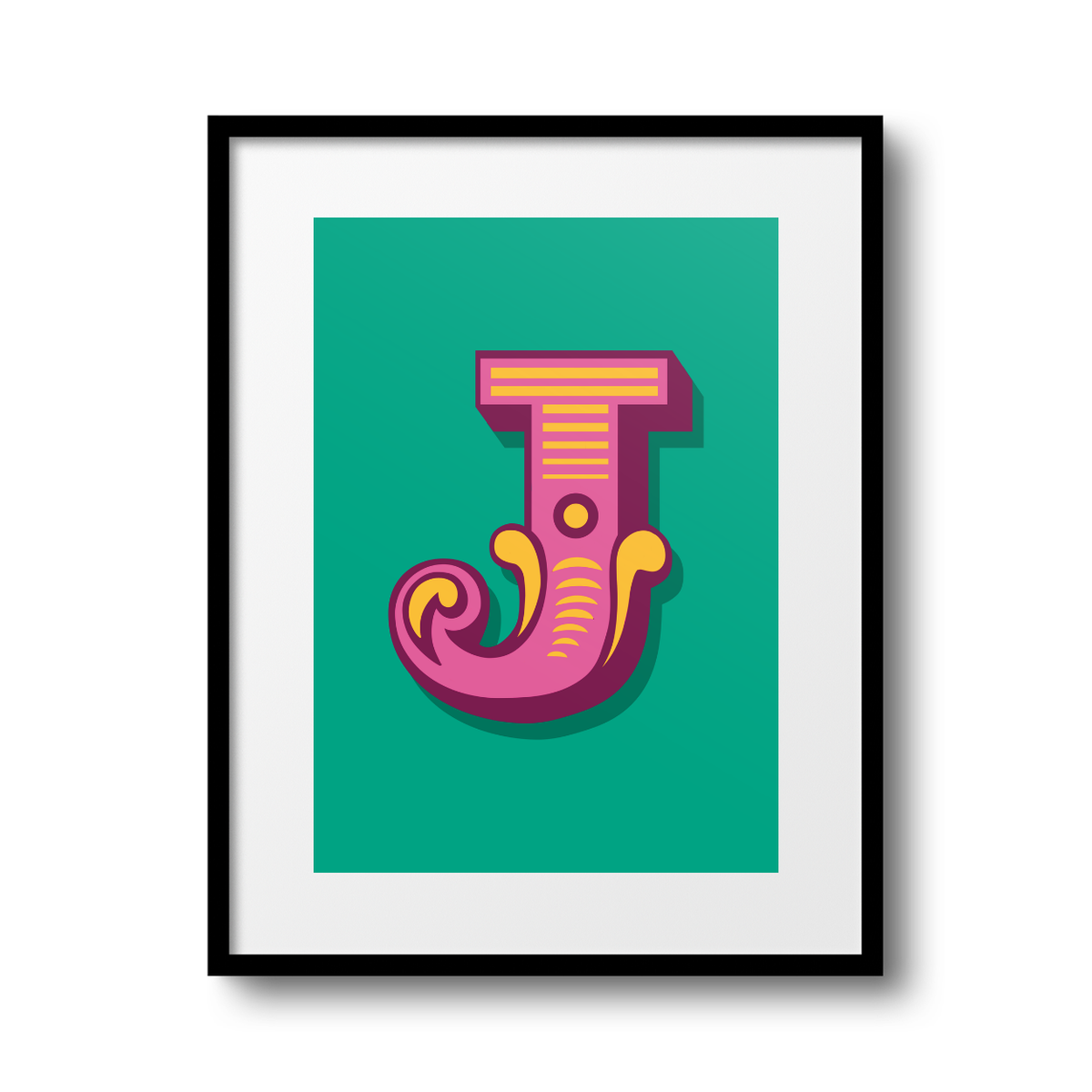 Letter 'J' A4 Print - HM