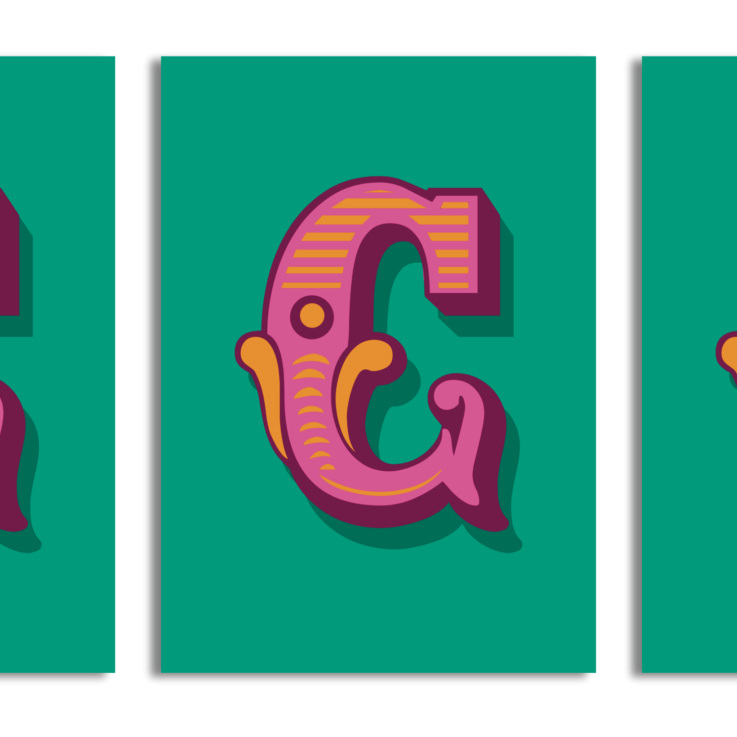 Letter 'C' A4 Print - HM