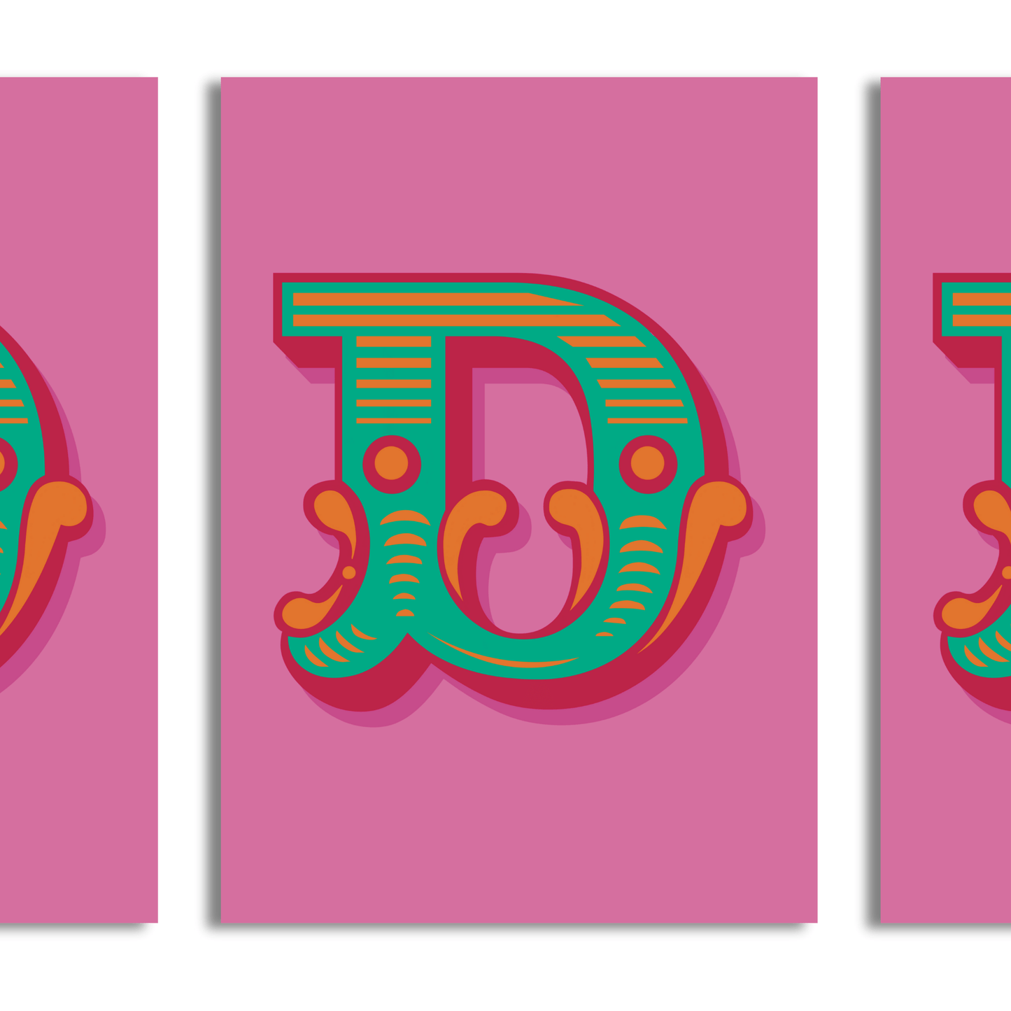 Letter 'D' A4 Print - HM
