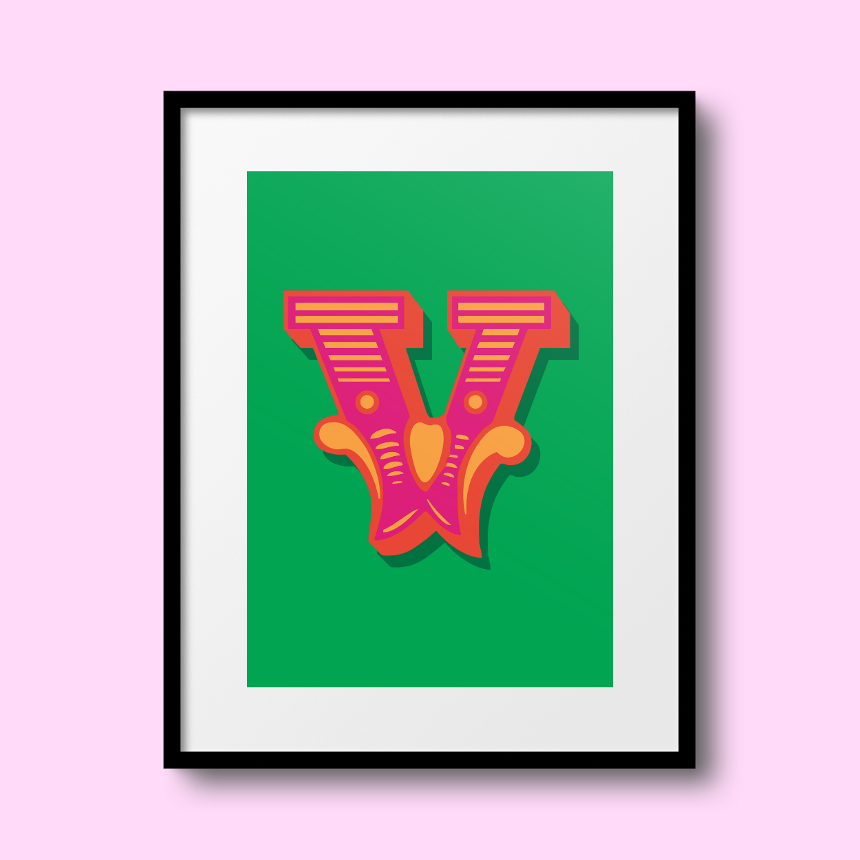 Letter 'V' A4 Print - HM