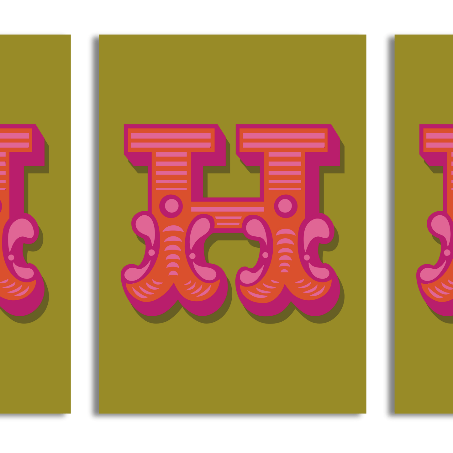 Letter 'H' A4 Print - HM