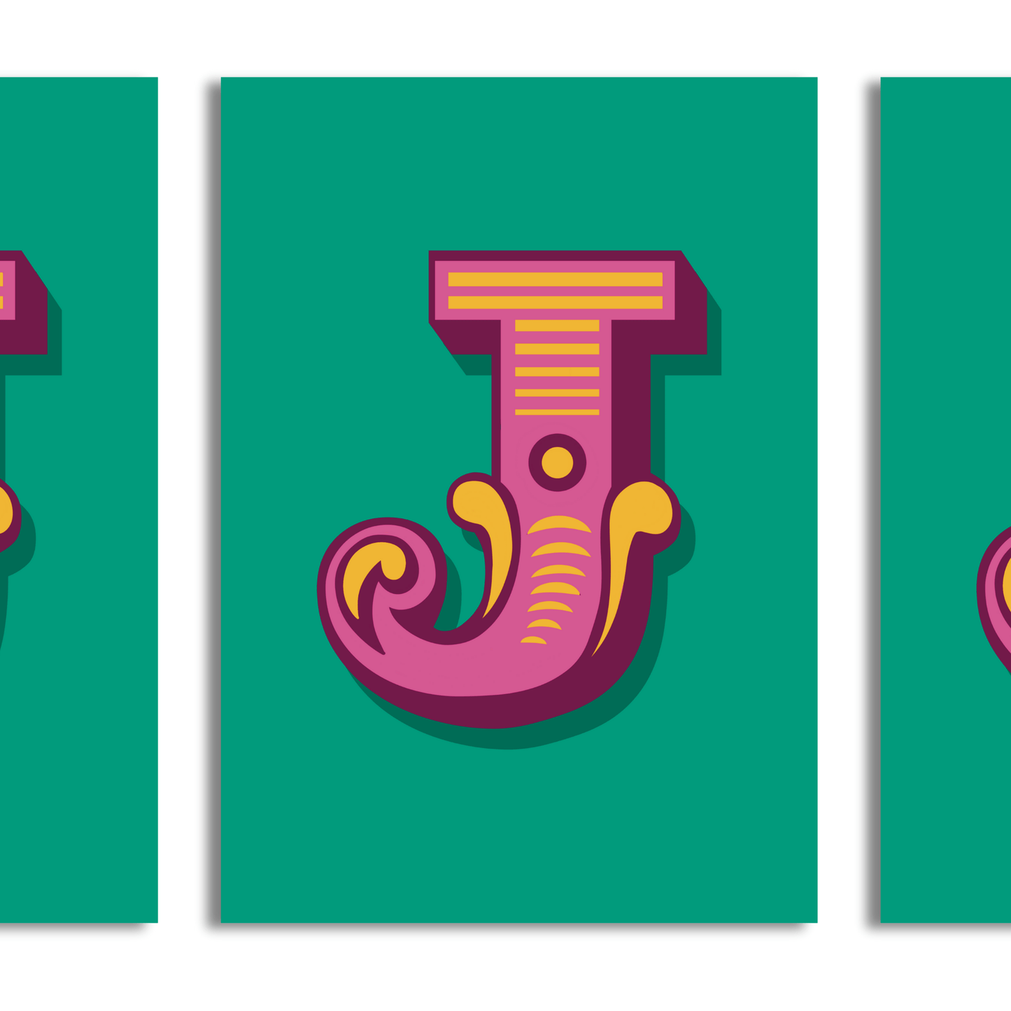 Letter 'J' A4 Print - HM