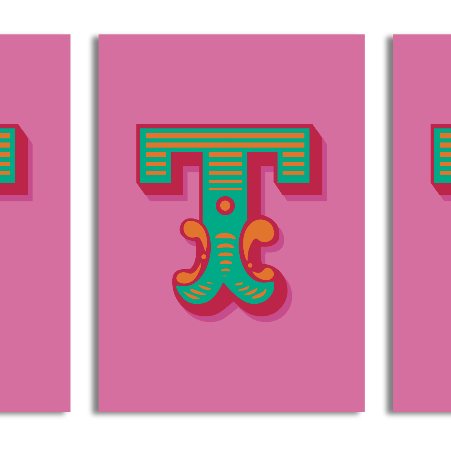 Letter 'T' A4 Print - HM