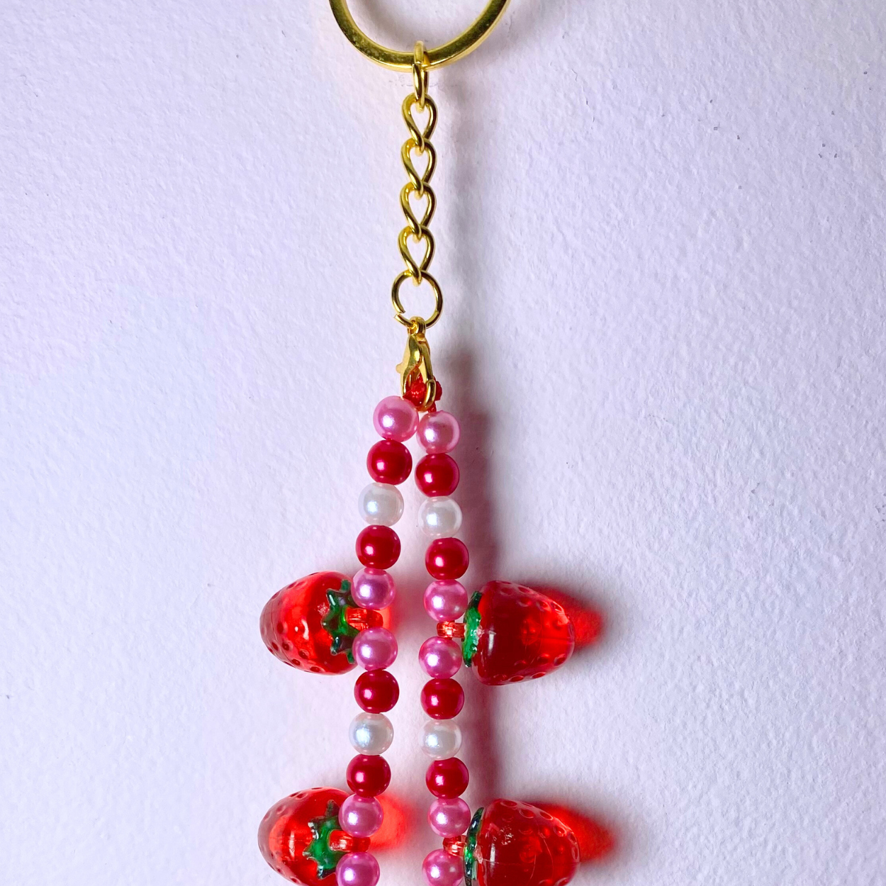 Red/Pink Strawberry Keyring