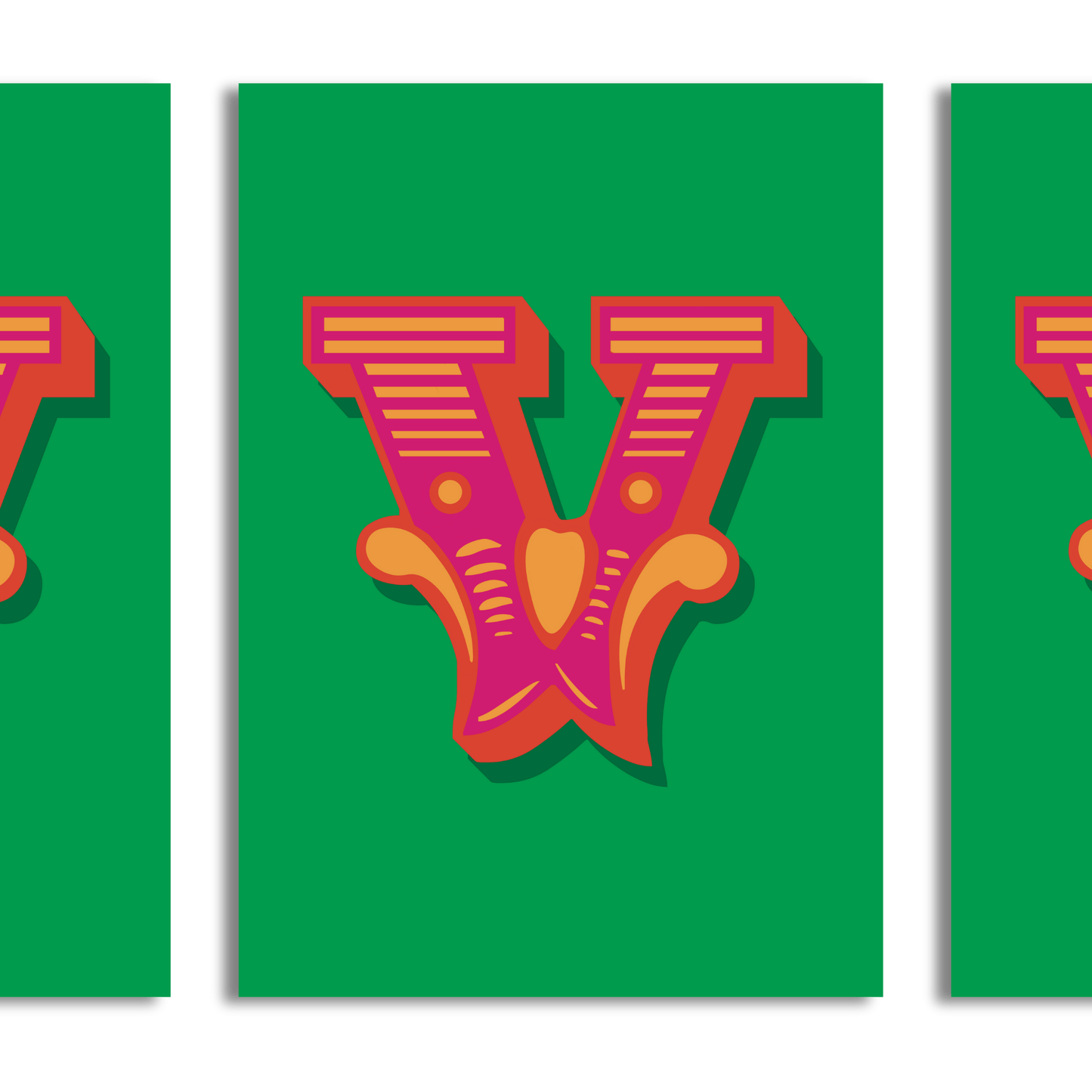 Letter 'V' A4 Print - HM