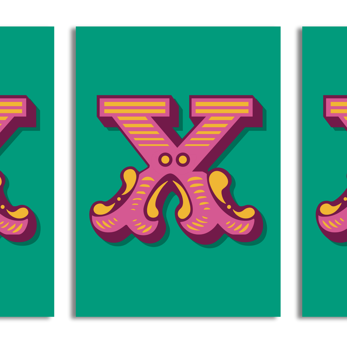 Letter 'X' A4 Print - HM