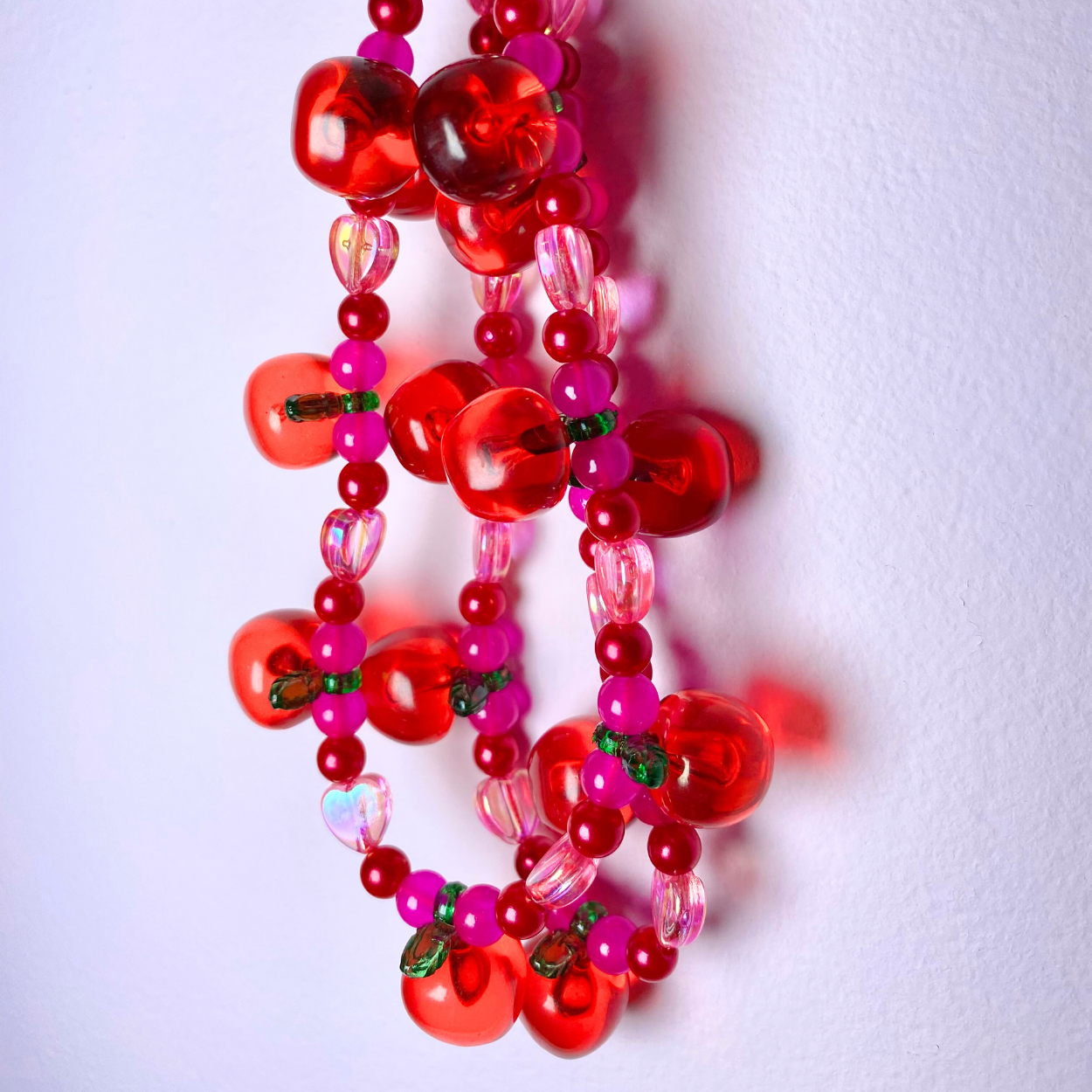 Hot Pink Apple Keyring