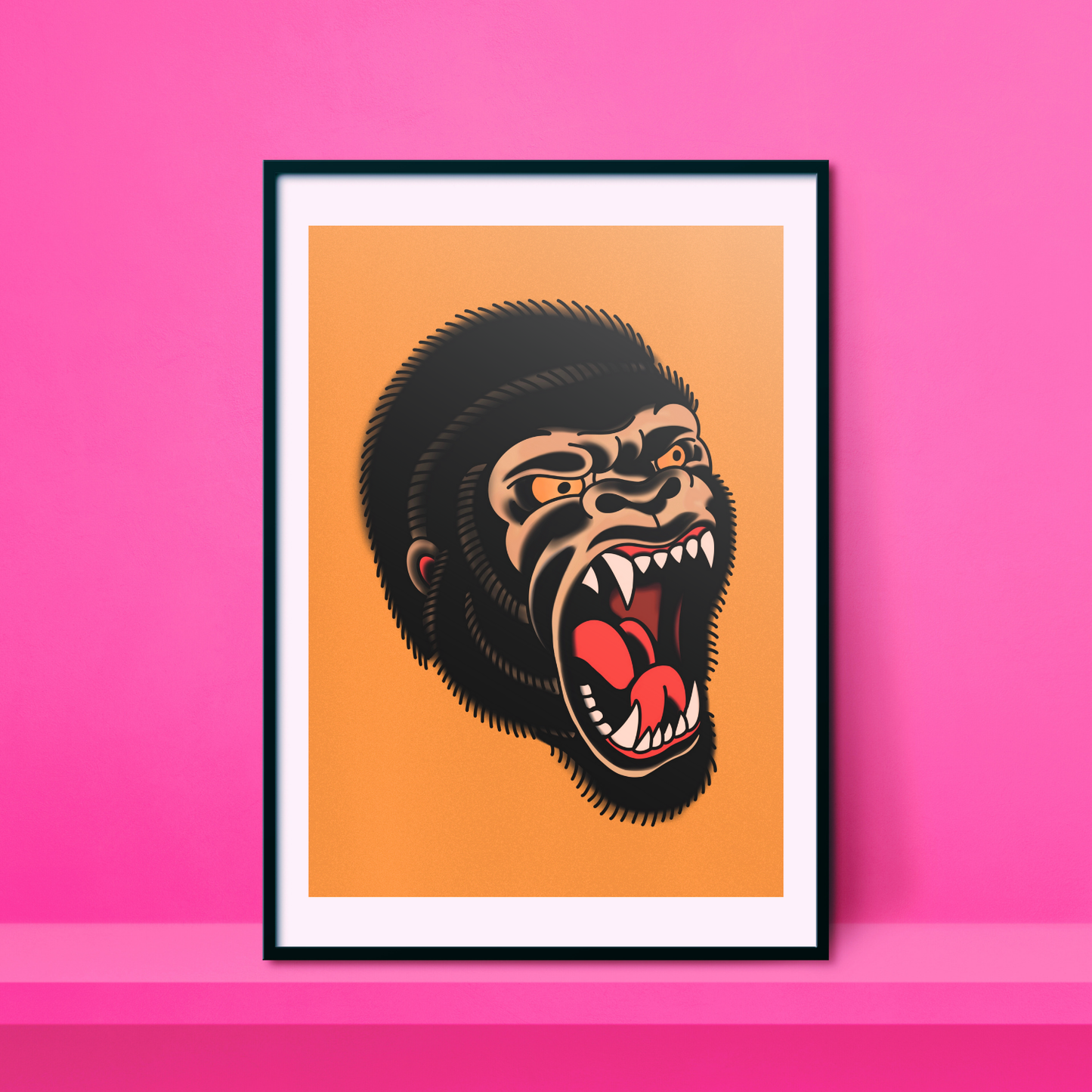Trad Gorilla A4 Print