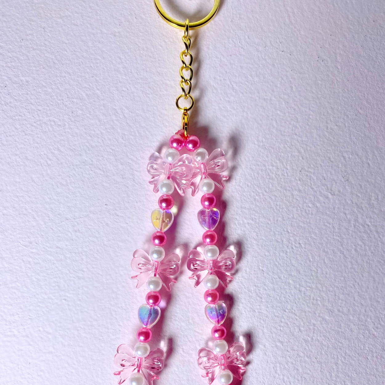 Baby Pink Bow Keyring