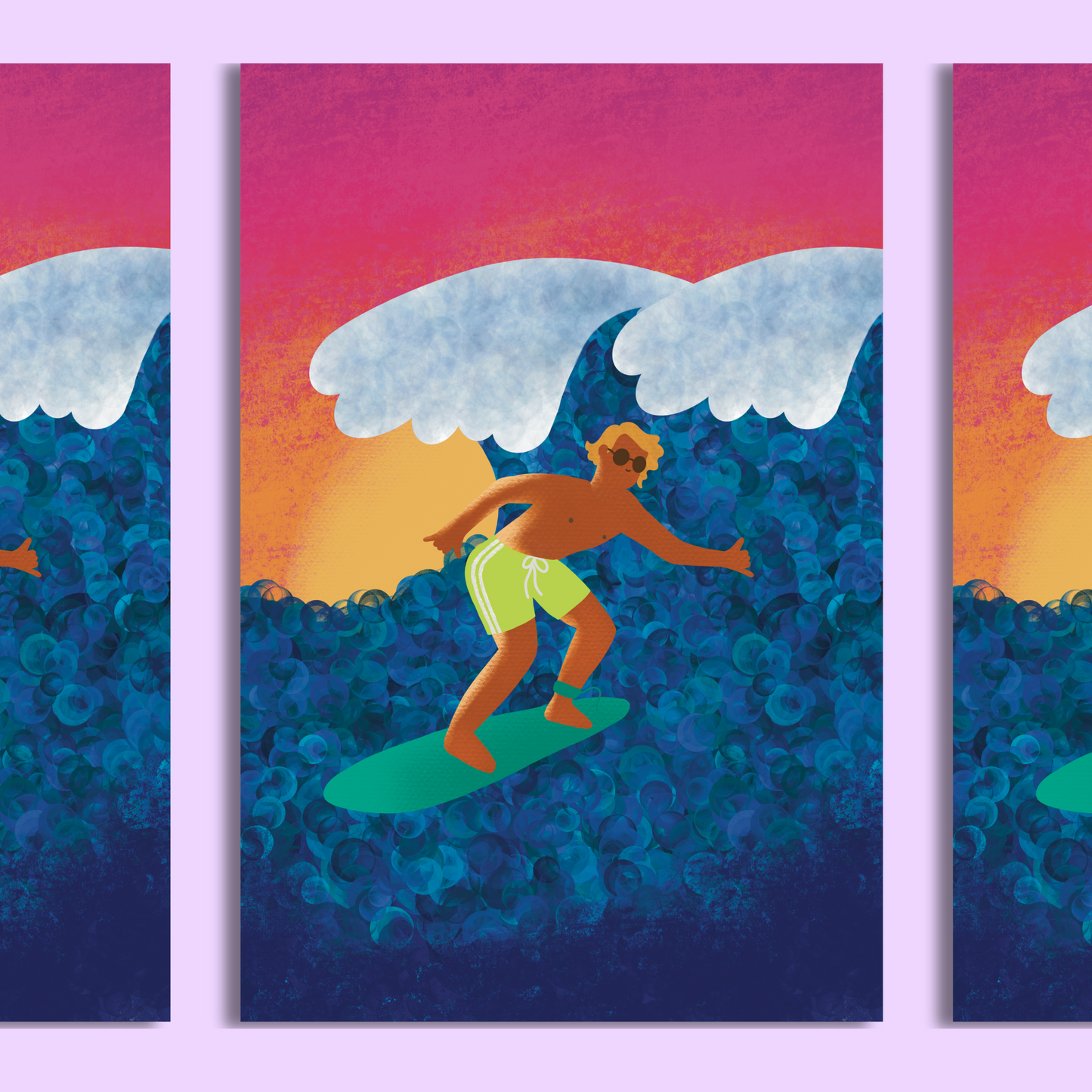 Ride The Wave A4 Print