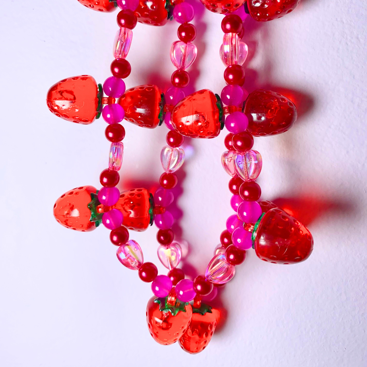 Hot Pink Strawberry Keyring