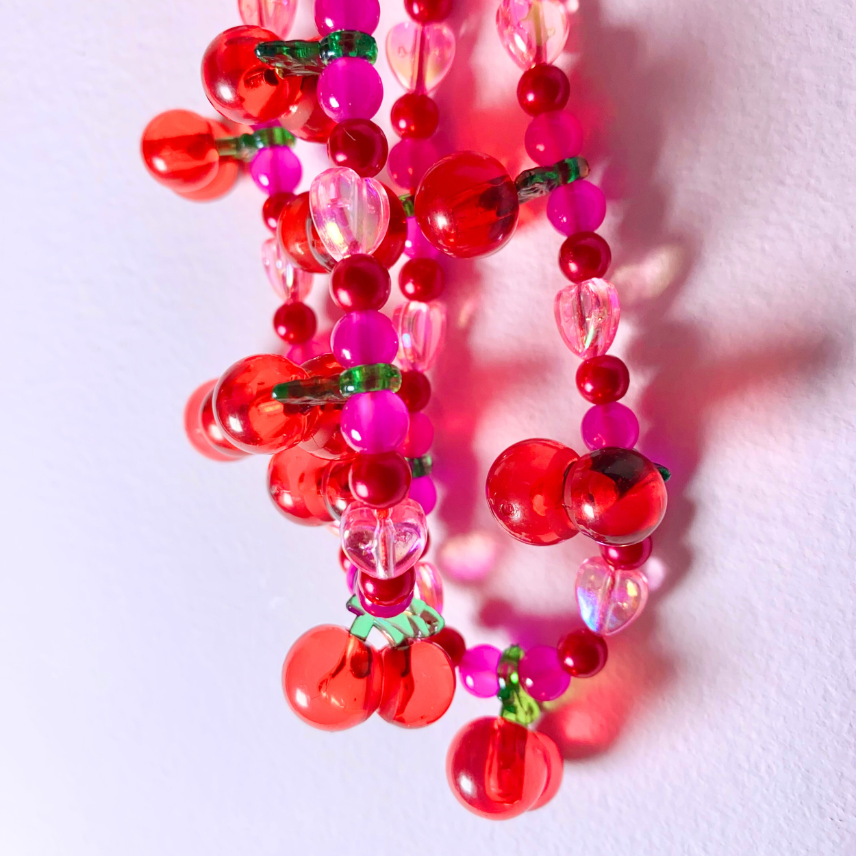 Hot Pink Cherry Keyring