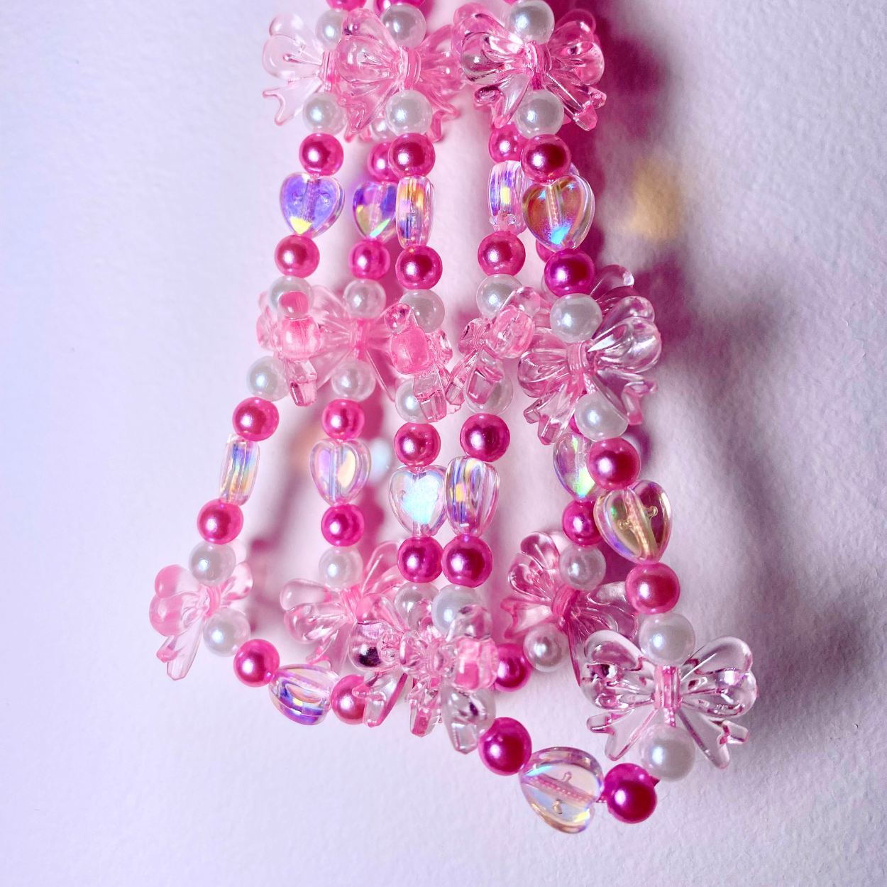 Baby Pink Bow Keyring