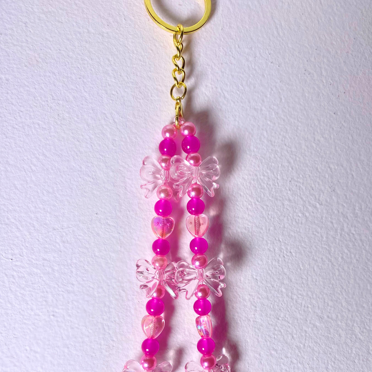 Hot Pink Bow Keyring