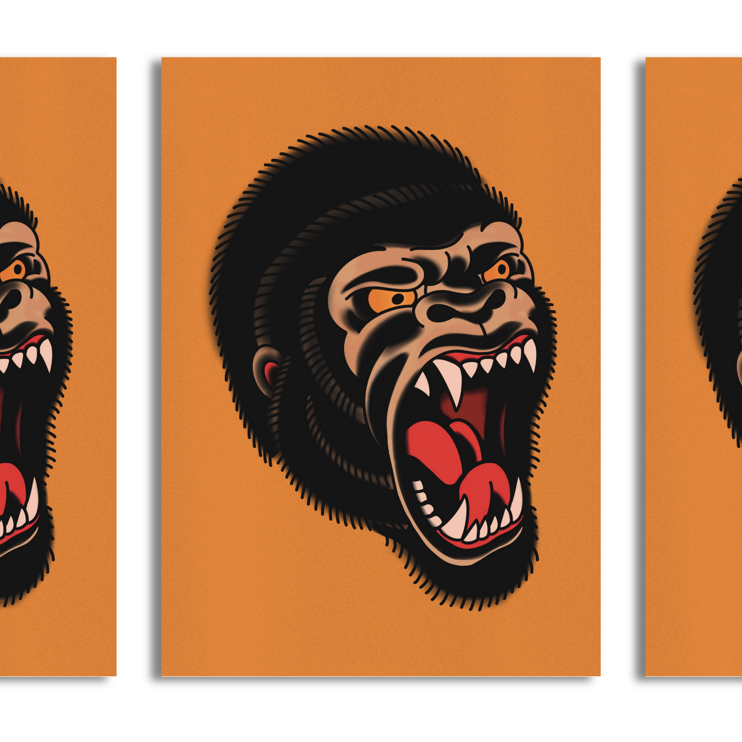 Trad Gorilla A4 Print