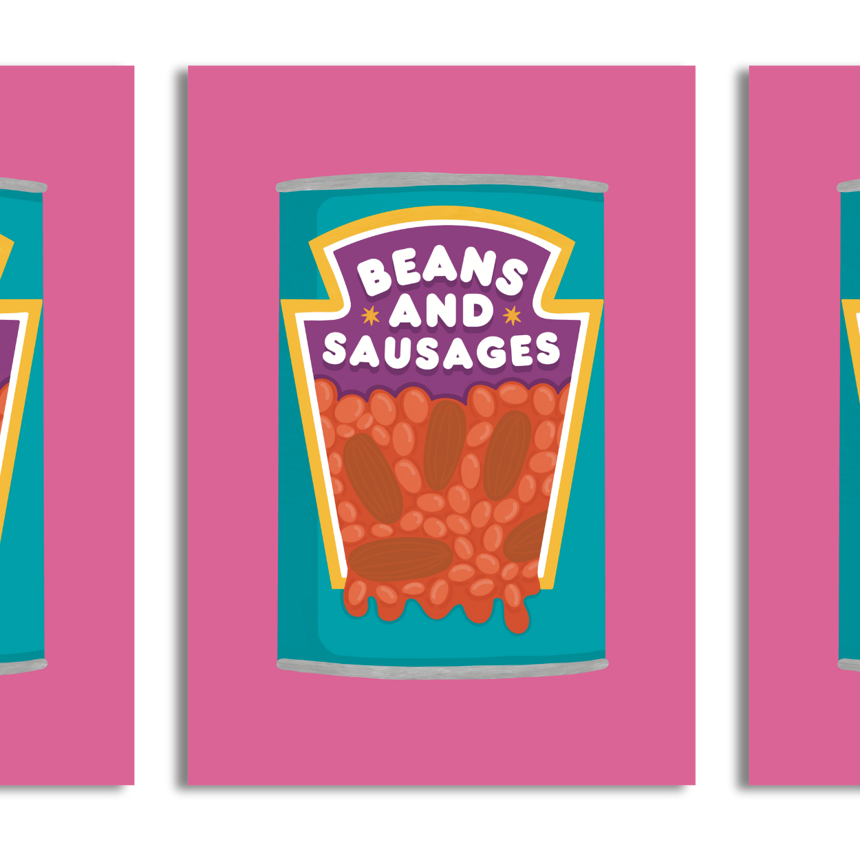 Beans and Sausages A4 Print