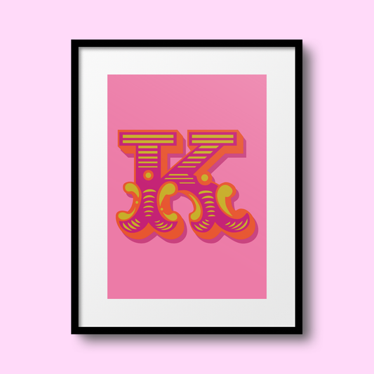 Letter 'K' A4 Print - HM