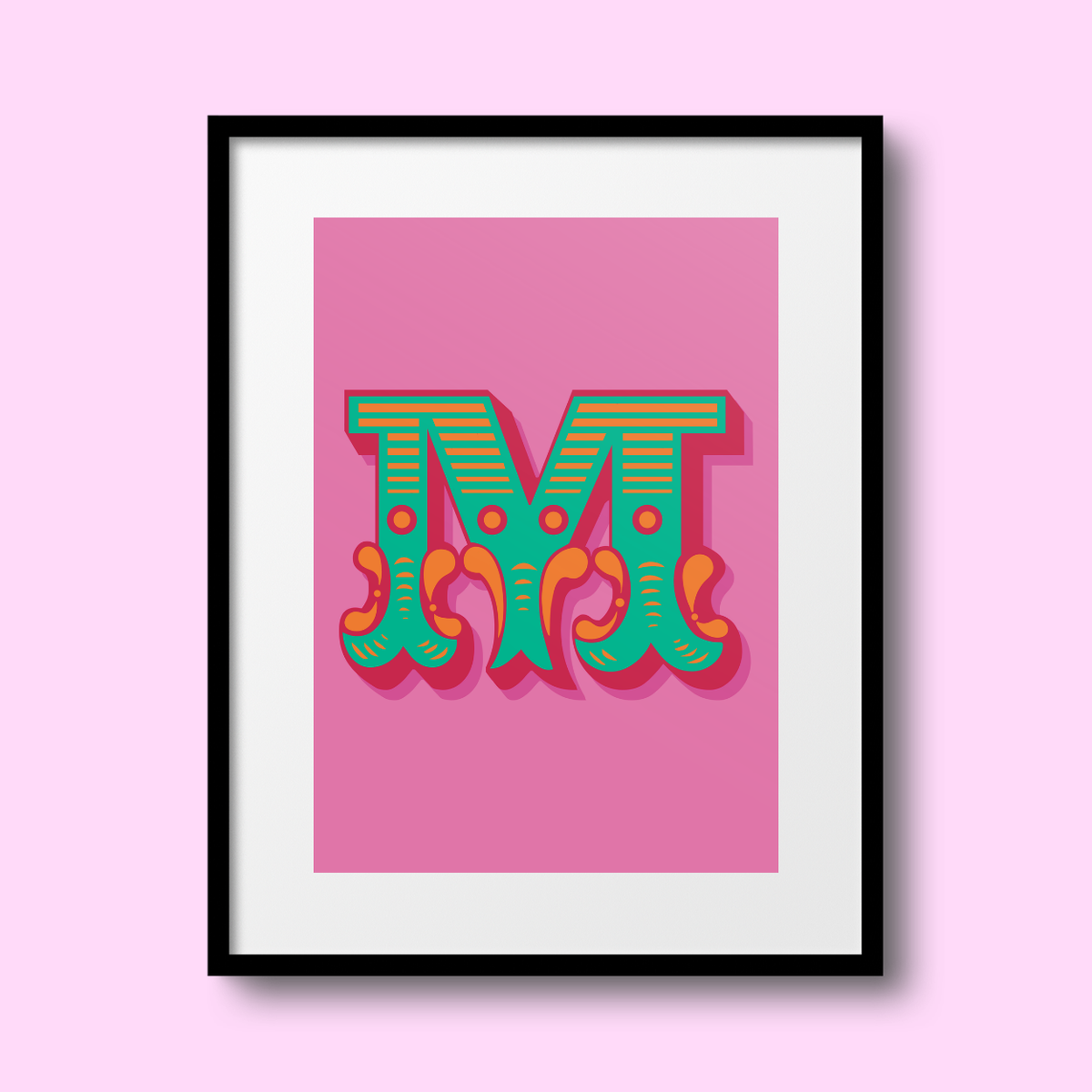 Letter 'M' A4 Print - HM