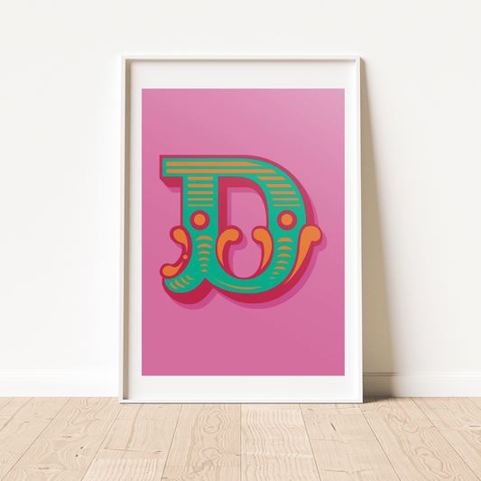 Letter 'D' A4 Print - HM