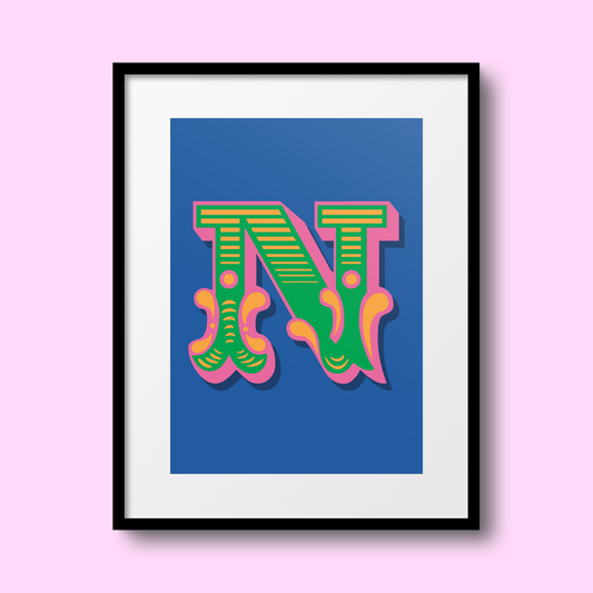 Letter 'N' A4 Print - HM