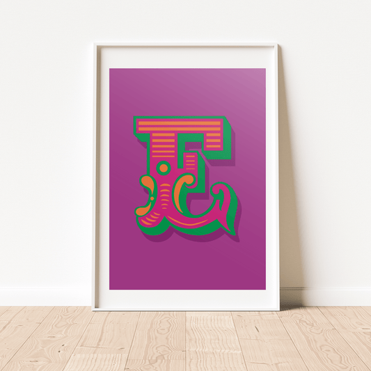Letter 'E' A4 Print - HM