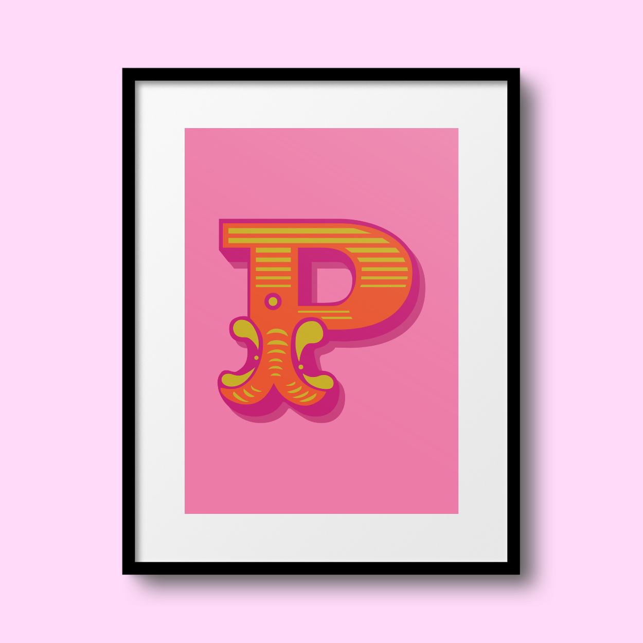 Letter 'P' A4 Print - HM