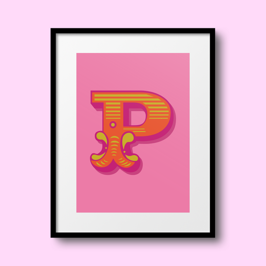 Letter 'P' A4 Print - HM