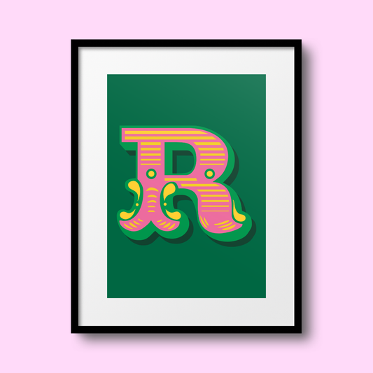 Letter 'R' A4 Print - HM