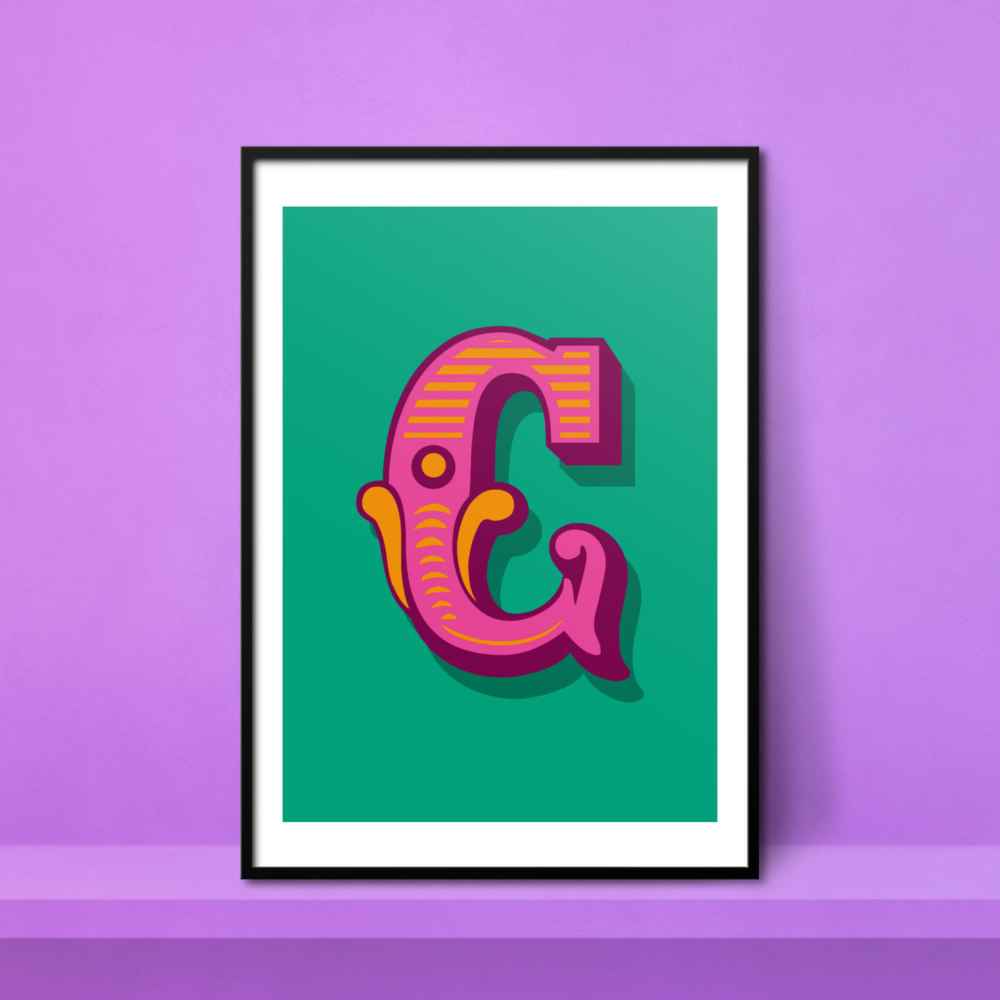Letter 'C' A4 Print - HM