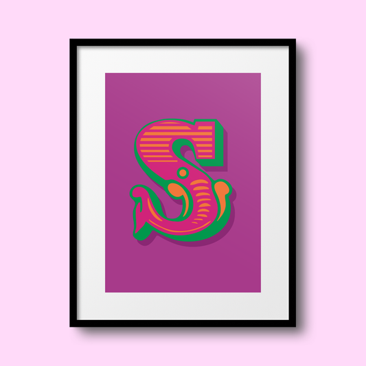 Letter 'S' A4 Print - HM