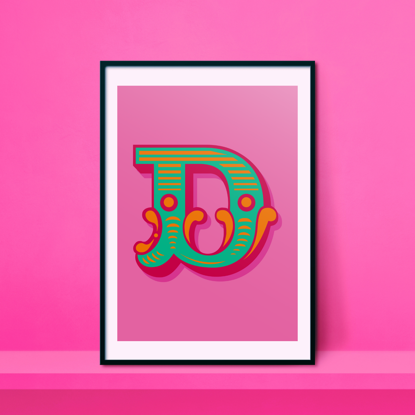 Letter 'D' A4 Print - HM