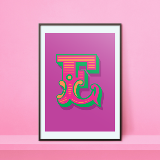 Letter 'E' A4 Print - HM