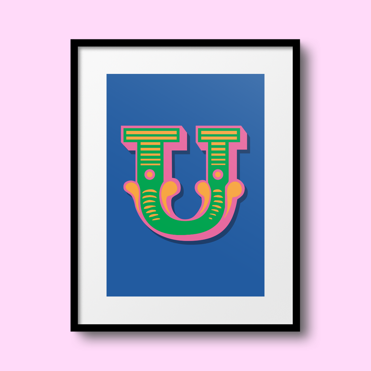 Letter 'U' A4 Print - HM