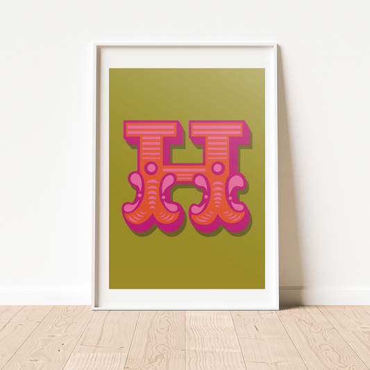 Letter 'H' A4 Print - HM