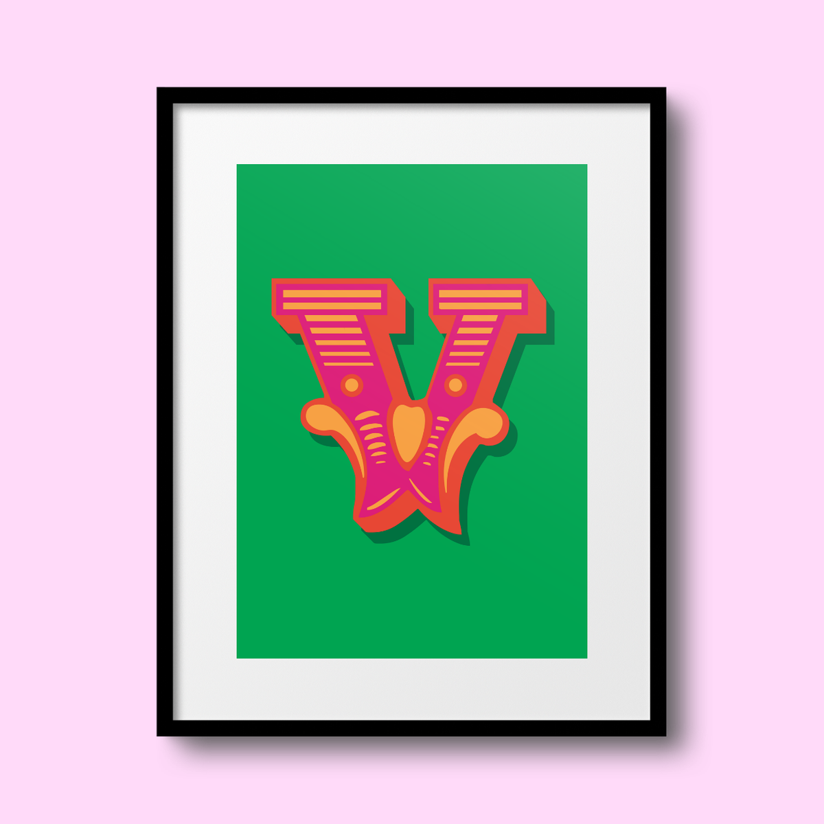Letter 'V' A4 Print - HM
