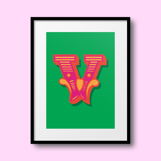Letter 'V' A4 Print - HM