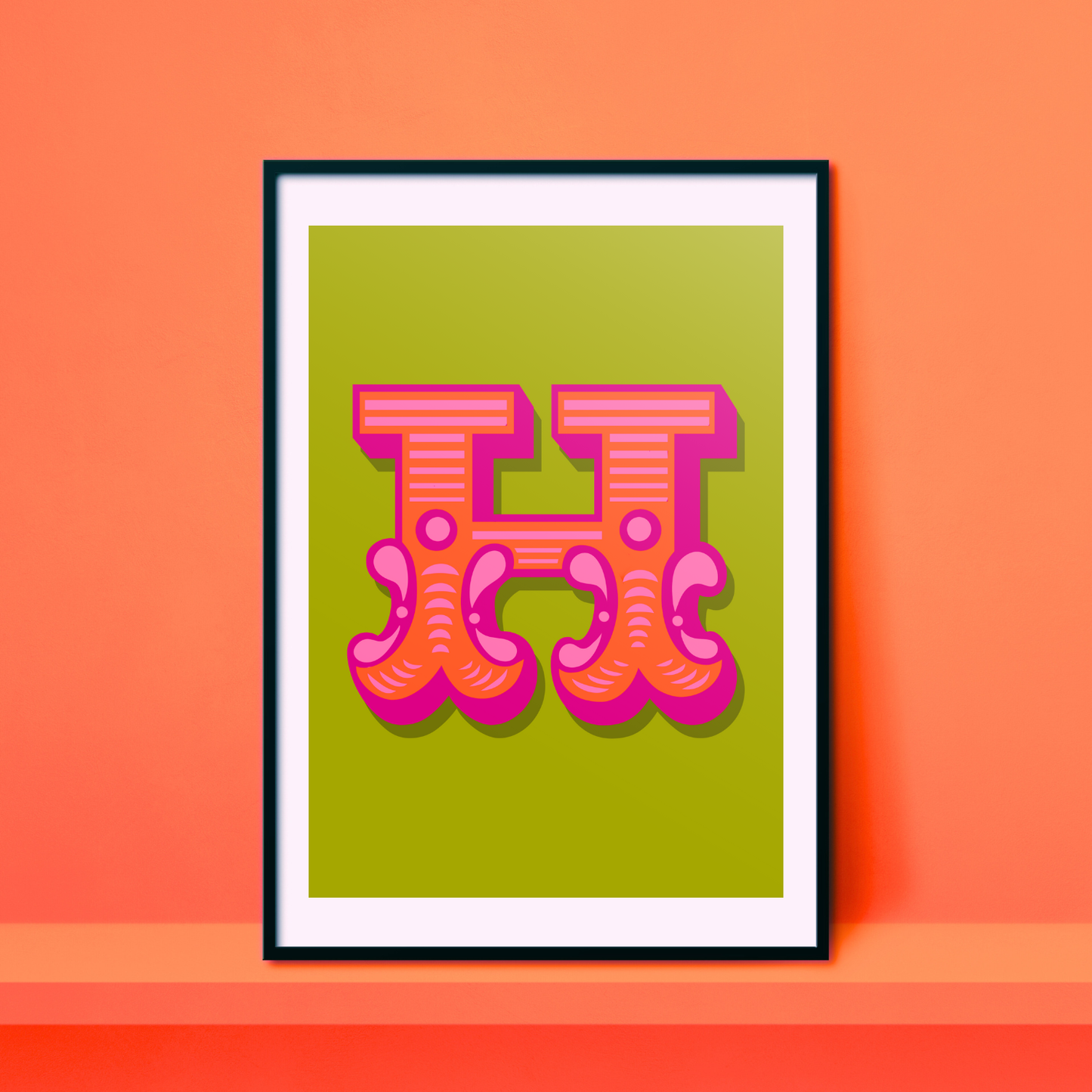 Letter 'H' A4 Print - HM