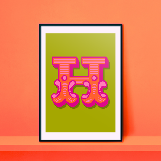 Letter 'H' A4 Print - HM