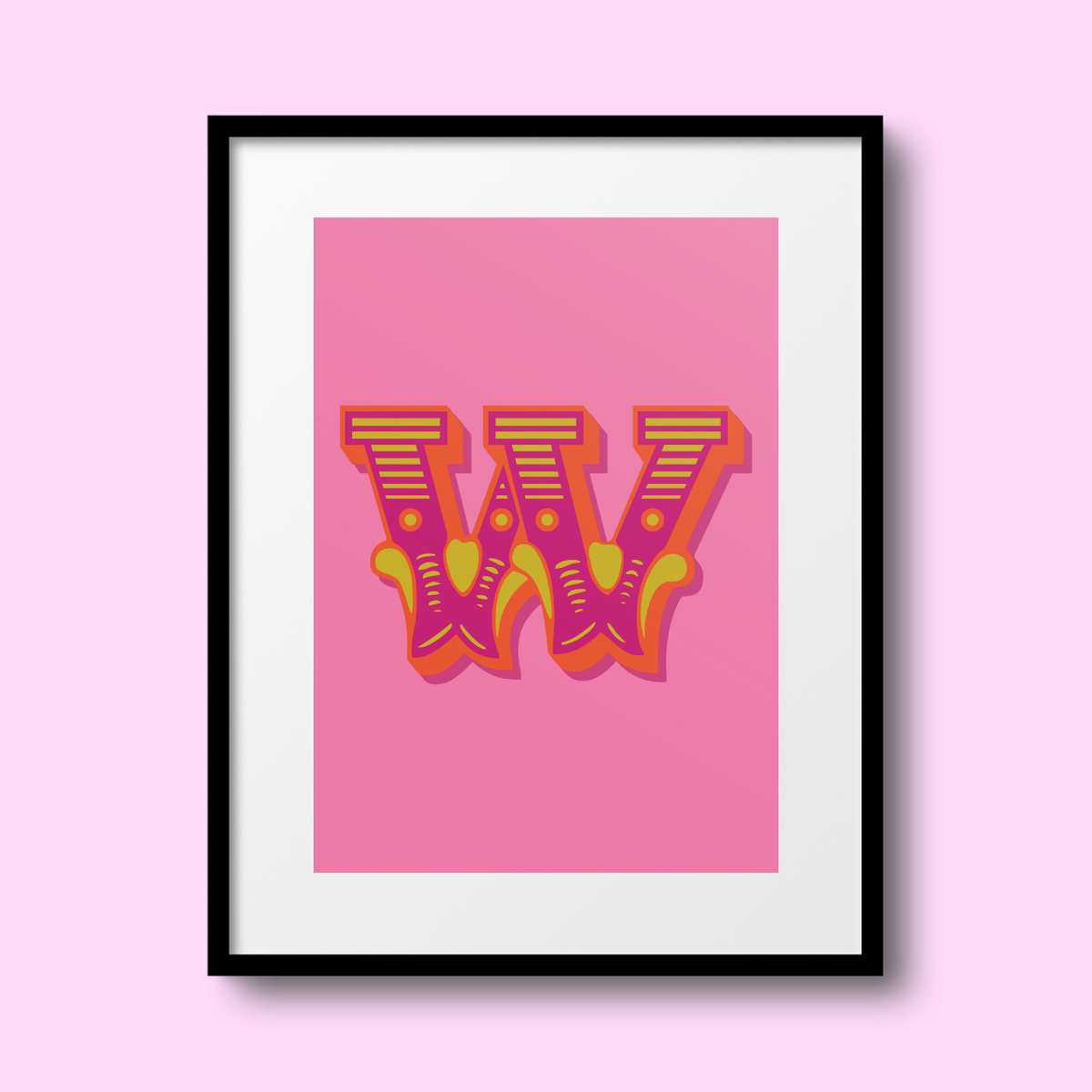 Letter 'W' A4 Print - HM