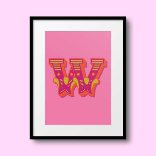 Letter 'W' A4 Print - HM
