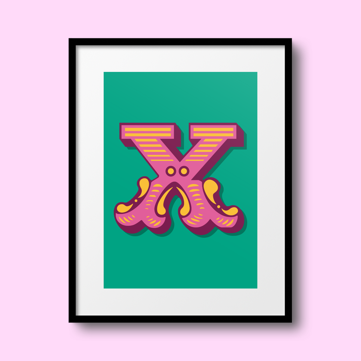 Letter 'X' A4 Print - HM