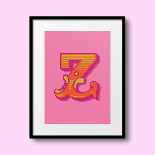 Letter 'Z' A4 Print - HM