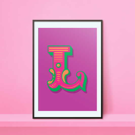 Letter 'L' A4 Print - HM