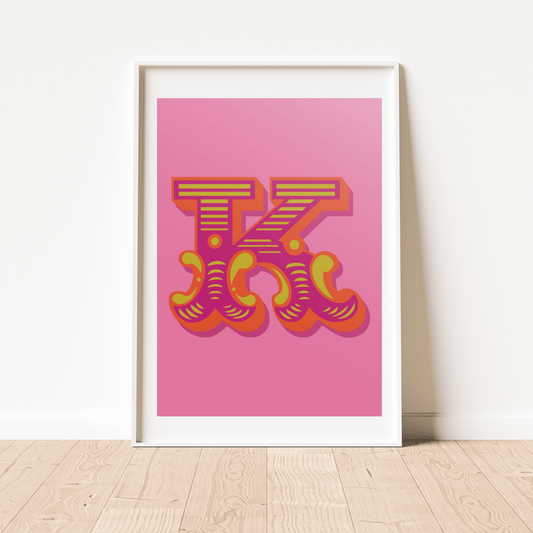 Letter 'K' A4 Print - HM