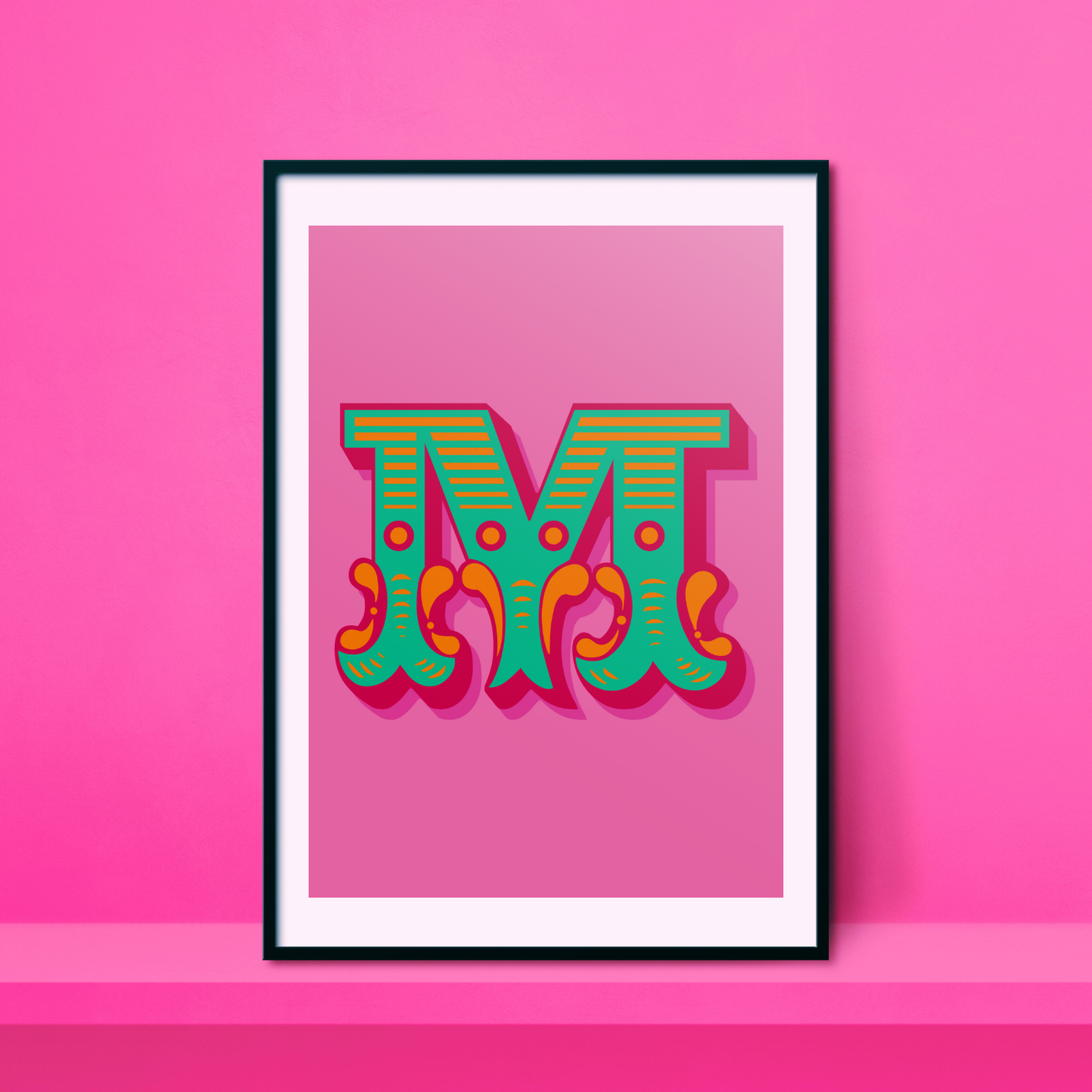 Letter 'M' A4 Print - HM