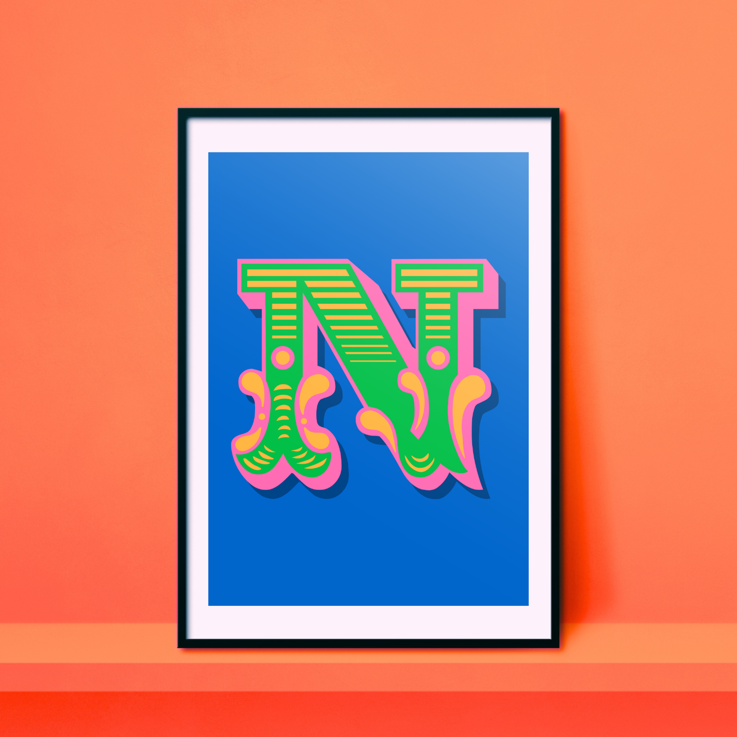 Letter 'N' A4 Print - HM