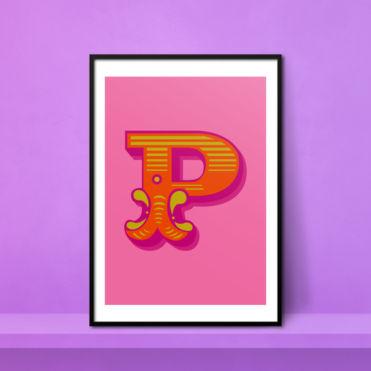 Letter 'P' A4 Print - HM