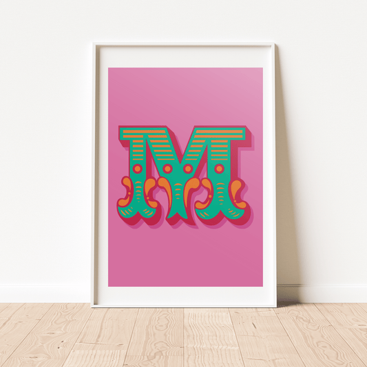 Letter 'M' A4 Print - HM