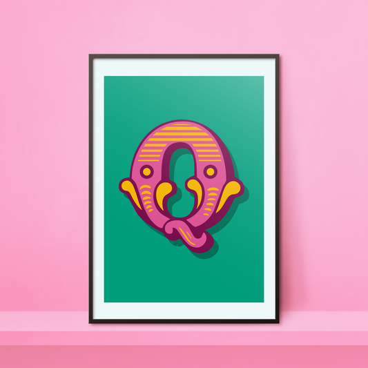 Letter 'Q' A4 Print - HM