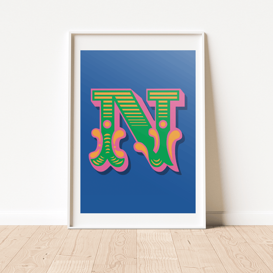 Letter 'N' A4 Print - HM